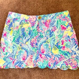 Lilly Pulitzer Colette Scallop hem skort Mermaid Cove